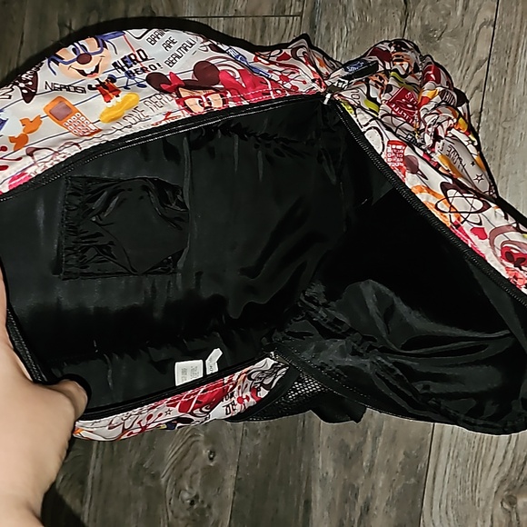 Disney Parks Backpack Nerd print Mickey Mouse & Minnie Donald Duck Goofey 🐶b33 - Picture 4 of 7